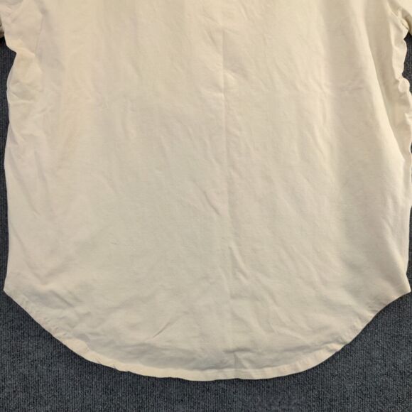 Makobi Womens Top Plus Size 3X Cream Shirt Shiny Skull Graphic Logo - Picture 6 of 12